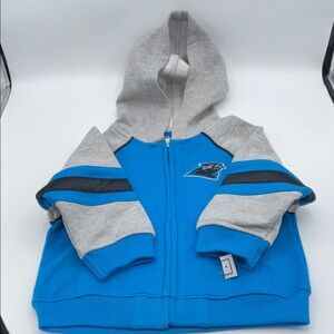 NFL Infant Carolina Panthers  Blue and Gray Embroidered Zip Up Hoodie Size 18 M